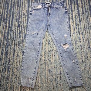 Judy Blue Light Blue Distressed Skinny Jeans 7/28